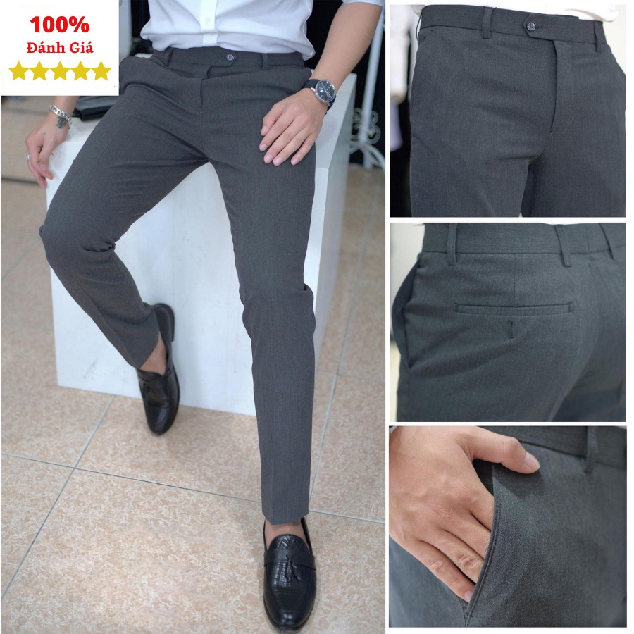 Siêu Phẩm Quần Âu Xám Đậm 2023 dáng Slimfit trẻ trung