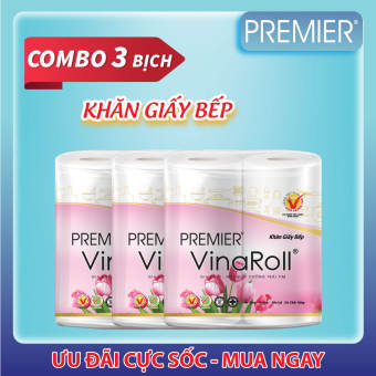 Khăn giấy bếp Premier Vinaroll - Combo lốc 3