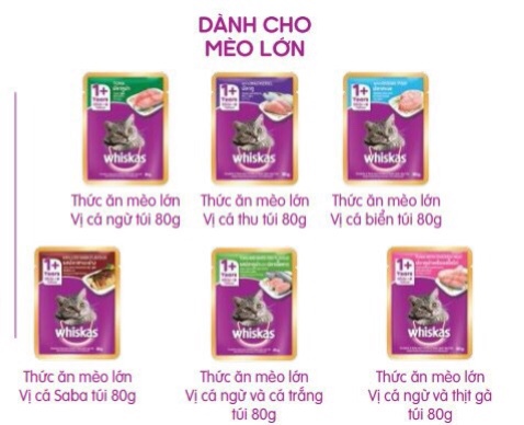 Pate Whiskas cho mèo trưởng thành 80gr