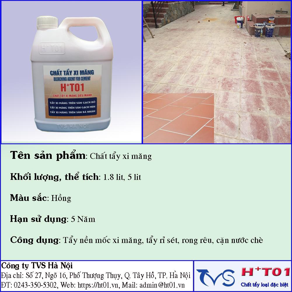 Chất tẩy xi măng HT01 can 1.8 lit, tẩy ron gạch loại cực mạnh