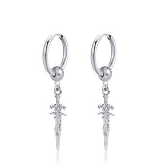 Bông Tai Nam Hình Thanh Gươm Cá Tính Kẹp/ Sỏ Lỗ Tai