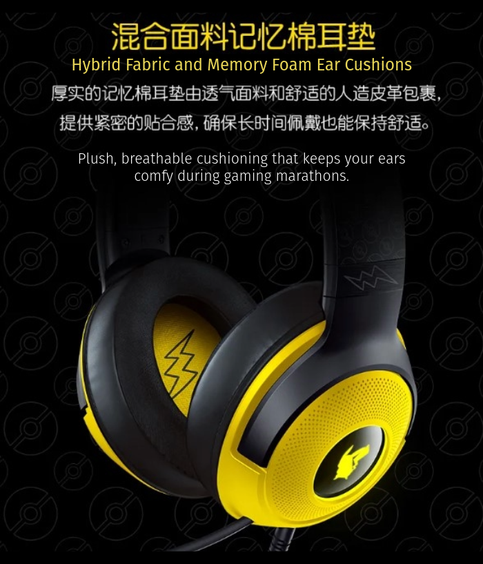 Razer Kraken V3 X - Pokemon Pikachu Edition - Wired USB Gaming