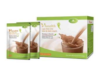 Bột ngũ cốc dinh dưỡng V-Health, giúp giảm cân và tăng cân an toàn hiệu quả, bổ sung dinh dưỡng thiết yếu, thay thế bữa ăn trong ngày. 500g/hộp (hương vị socola)