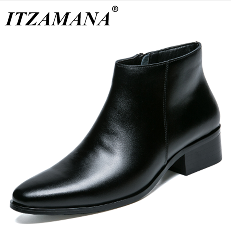 ITZAMANA Men's Teen High Help Outer Leather Outdoor Boots Fashion Casual Boots Winter Boots ราคา 617 บาท*ส่งฟรี