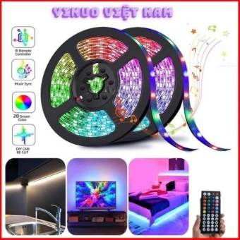 Bộ đèn led dây dán RGB 5m 10m đổi nhiều màu nháy theo nhạc, led dây dán 5m 10m silicon 5050 RGB chống nước có điều khiển 24-44 phím cảm biến âm thanh, Dải đèn led 7 màu cảm ứng nhạc, đèn led RGB nháy theo nhạc, đèn nháy theo nhạc