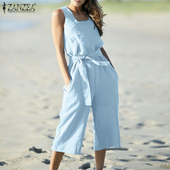 Bộ áo liền quần không tay mùa hè cho nữ fancystyle ZANZEA có dây quần ống rộng Bộ quần áo liền quần liền thân #15