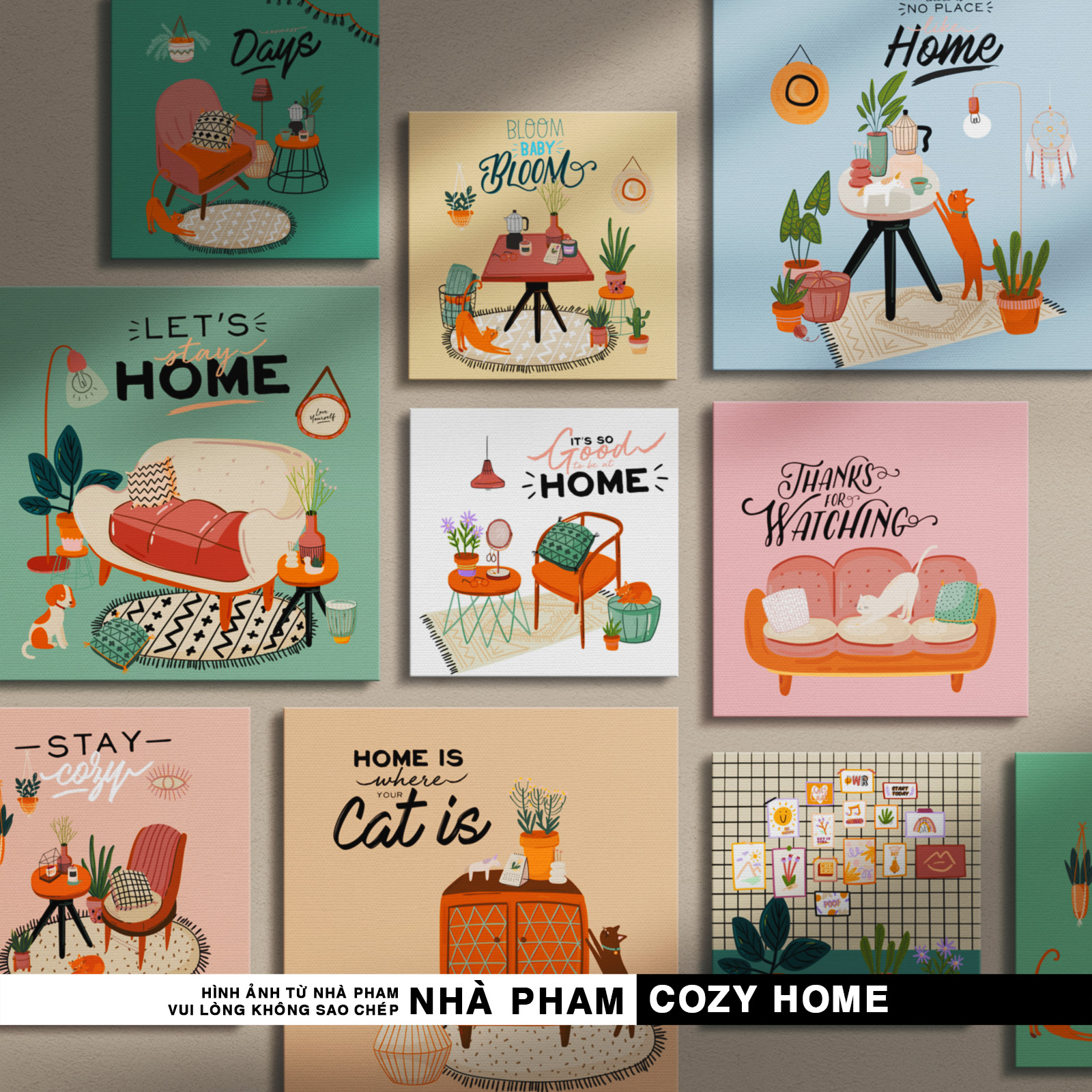 Tranh canvas treo tường cozy home