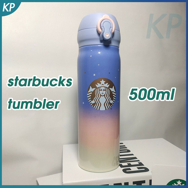 Starbuck cốc giữ nhiệt cốc giữ nhiệt bình nước màu cực quang 500ml cốc giữ nhiệt hộp quà tặng cốc nắp bật nảy hàn quốc