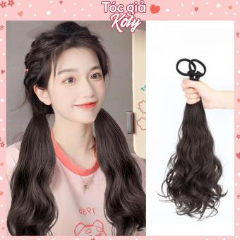 Tóc giả cột 2 bên tạo kiểu thắt bím Koty, tóc giả bím hai bên cho nữ TG437