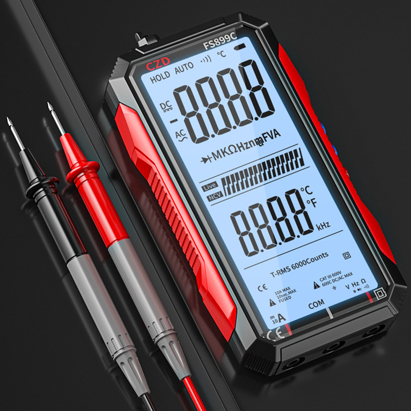 Đồng hồ vạn năng vạn năng có thể sạc lại đếm 6000 vôn kế ampe kế ohmmeter true rms ac/dc ohm hertz tụ điện diode ncv