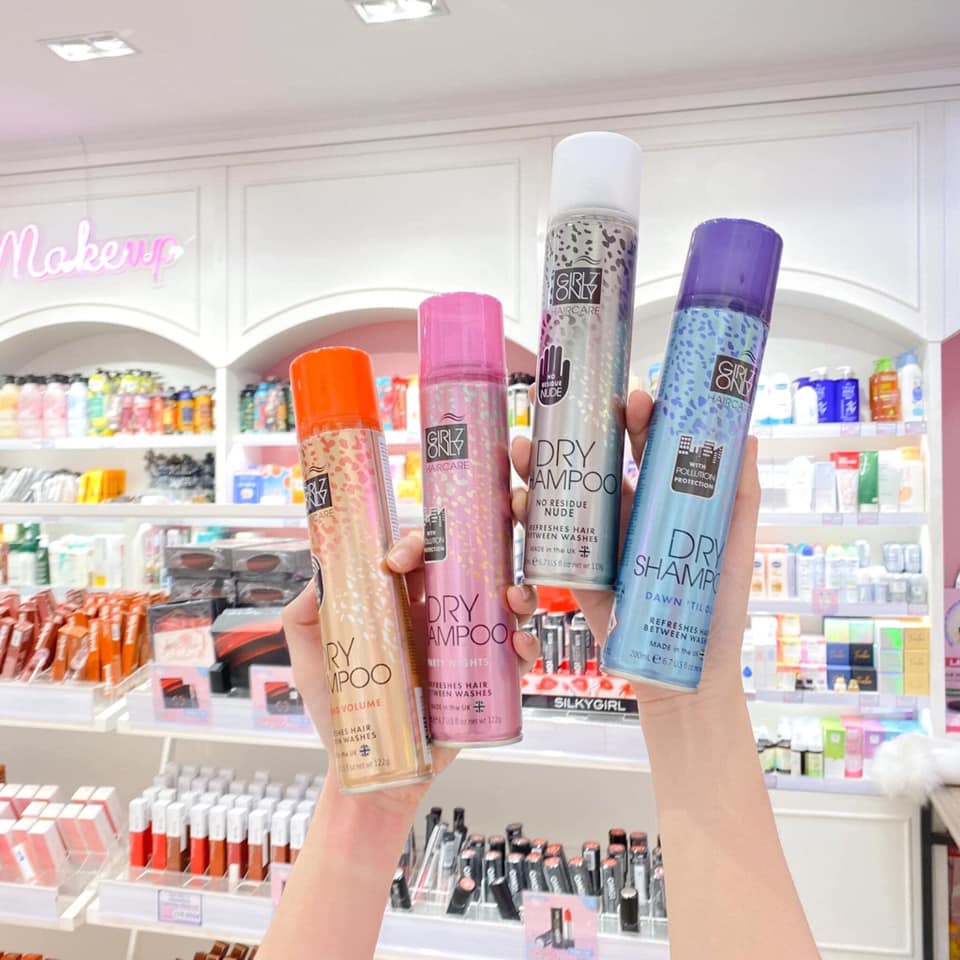 Dầu gội khô girlz only dry shampoo 200ml, dầu gội khô tạo độ phồng chân tóc siêu tiện ích