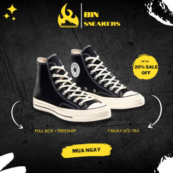 Giày CV 1970s đen cổ cao chuẩn 11 full bill box, giày cv 1970s màu đen cao cổ full size nam nữ full pk