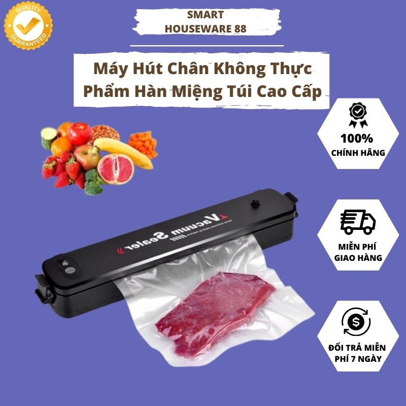 Máy hút chân không thực phẩm hàn miệng túi cao cấp máy hút chân không gia đình vacuum sealer mini gia dụng thông minh 88