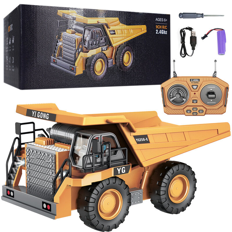 Rc Dump Truck Toy 1 24 Scales 9 Channel High Simulation Construction