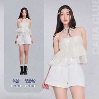 CARA Áo kiểu nữ Aria dáng peplum tầng hai dây bồng bềnh dễ thương