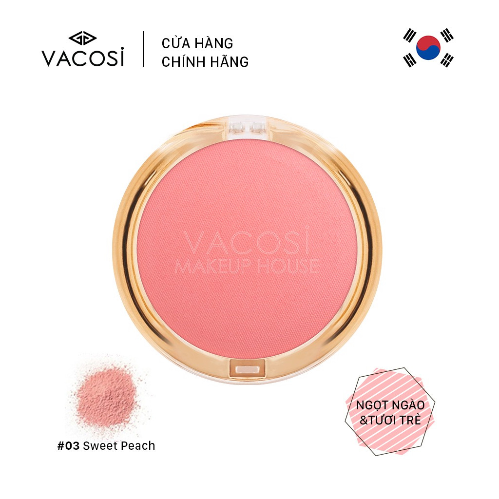 Phấn má hồng dạng hộp vacosi lolipop blush set 5g #03 sweet peach
