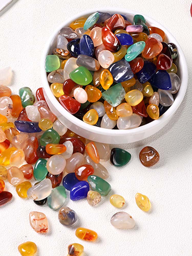 【ZNBY】Natural Colourful Gemstones Real Semi-Precious Stones Tumbled Stones Muggle Stones Lucky Stones in Various Sizes 9-12 mm 100 g for Children Aquarium Room Plants Decoration