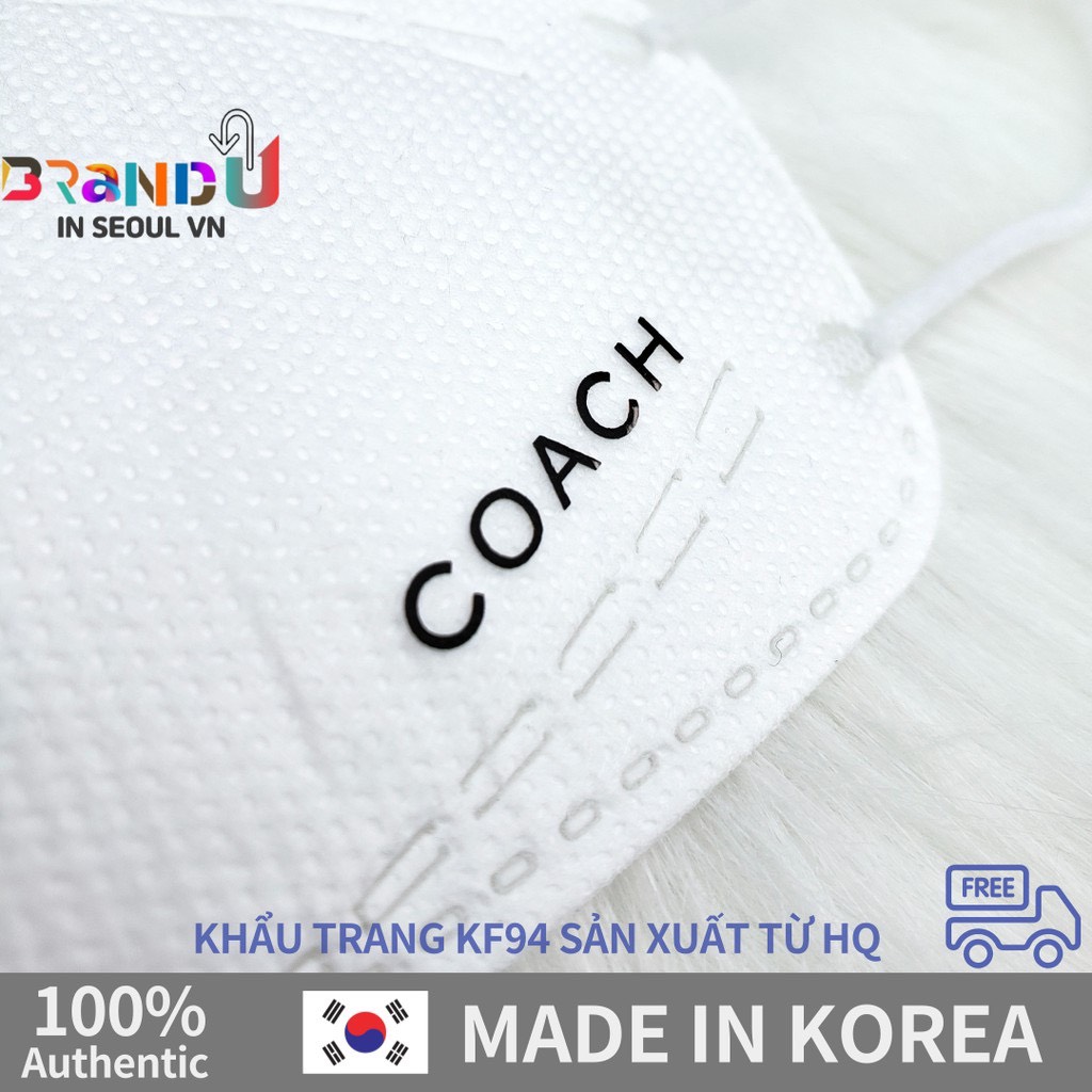 1 túi 5 cái khẩu trang KF94 kháng khuẩn in thương hiệu COACH / Khẩu trang họa tiết hàng hiệu/ Khẩu trang đẹp