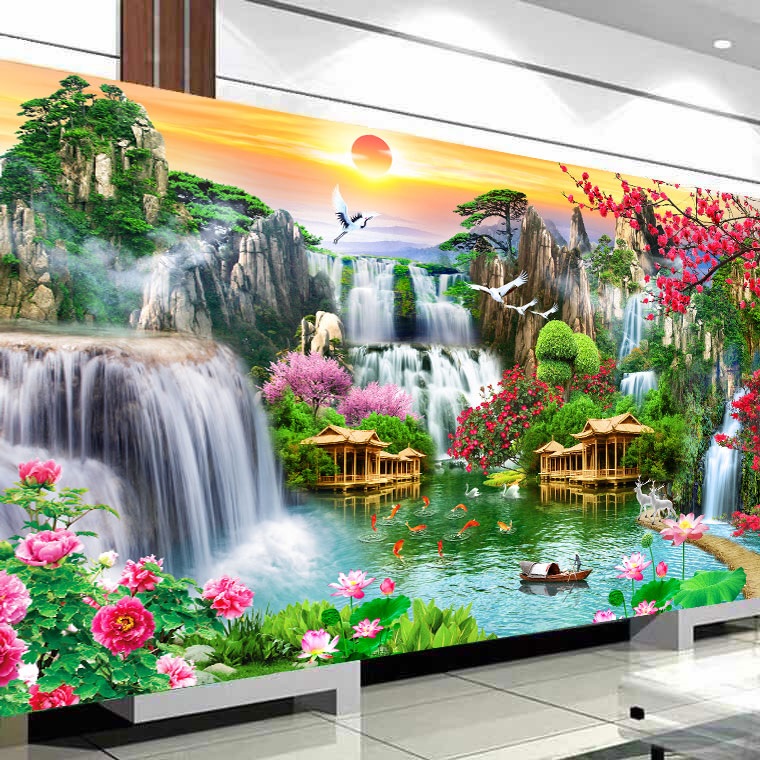 Tranh thêu chữ thập thiên nhiên hùng vĩ MN0160