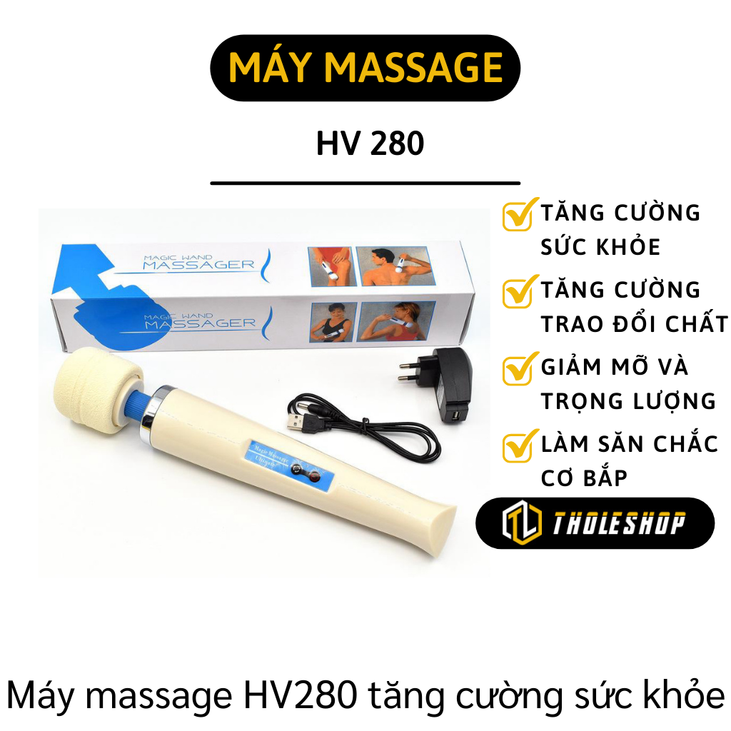 Máy massage cầm tay Magic Wand HV280 - Máy mát xa rung 30 caaso độ làm thon gọn cơ thể, giảm đau nhức