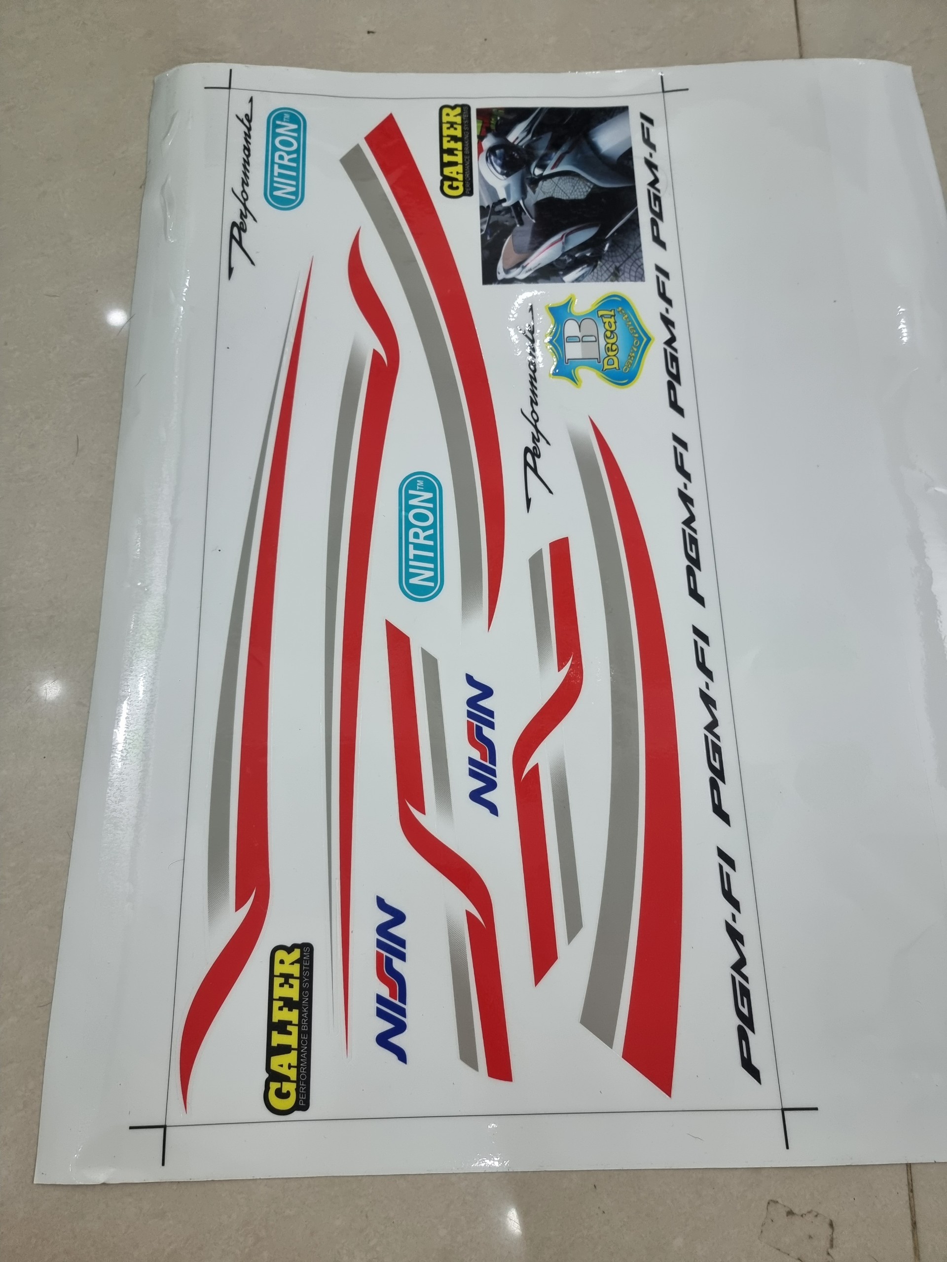 Tem xe sh mode chỉ đỏ trắng in trong - tem rời sh mode