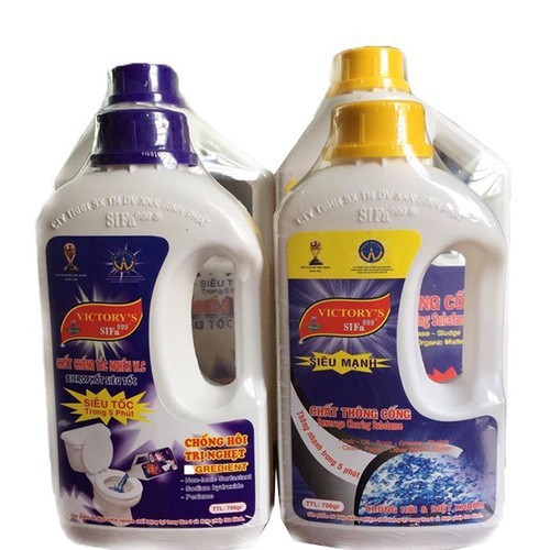 Combo 2 Chai Thông Cầu Cống 700ml - Chăm Sóc Nhà Cửa - Làm Sạch Nhà Cửa - Vệ Sinh Toilet - Chất Tẩy Và Khử Mùi Bồn Cầu - Chất Tẩy Rửa - Dụng Cụ Vệ Sinh - chất thông bồn cầu - chai thông toilet - chai thông cống - chất diệt khuẩn