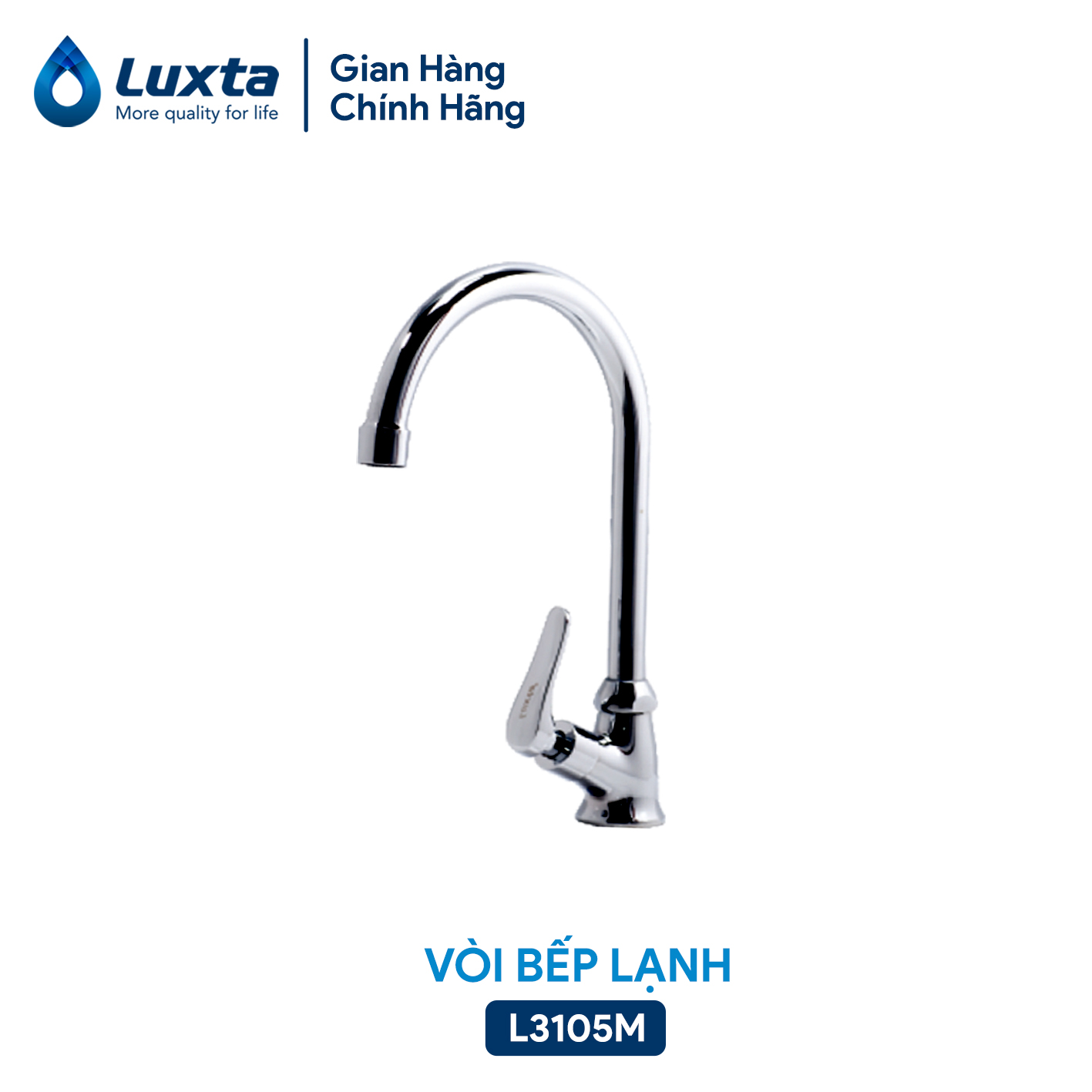 Vòi bếp i vòi chậu rửa bát lạnh đồng thau cắm chậu luxta l3105m - bảo hành 3 năm - hàng chính hãng