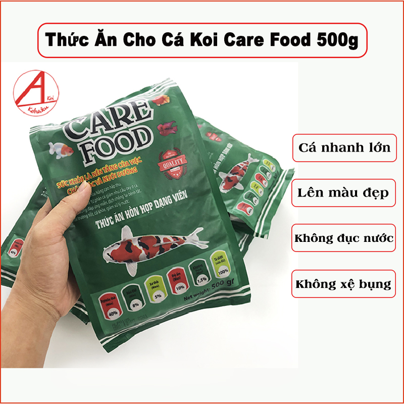 Thức ăn cho cá koi Care Food Growth & Balance 500g giúp cá nhanh lớn, lên màu đẹp và không làm đục nước