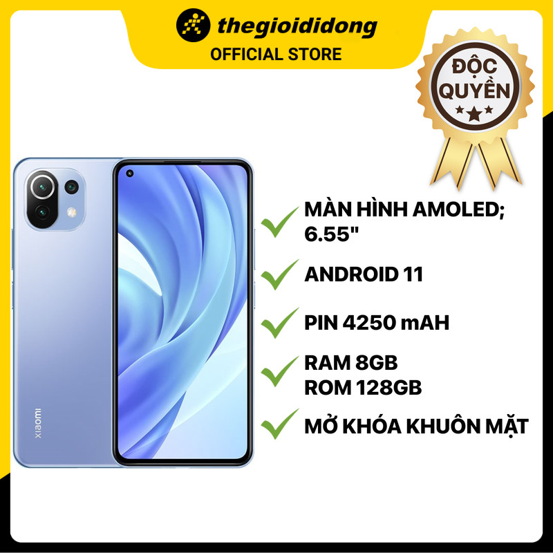 [Trả góp 0%]Điện thoại Xiaomi Mi 11 Lite màn hình 6.55" (8GB/128GB) AMOLED pin 4250 mAh - Chính hãng BH 18 tháng