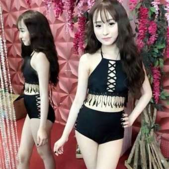 Set Đồ Bơi Bikini Cao Cấp Màu Đen, Đồ Bơi Nữ Hai Mảnh Quần Cạp Cao  SAVVY SHOP