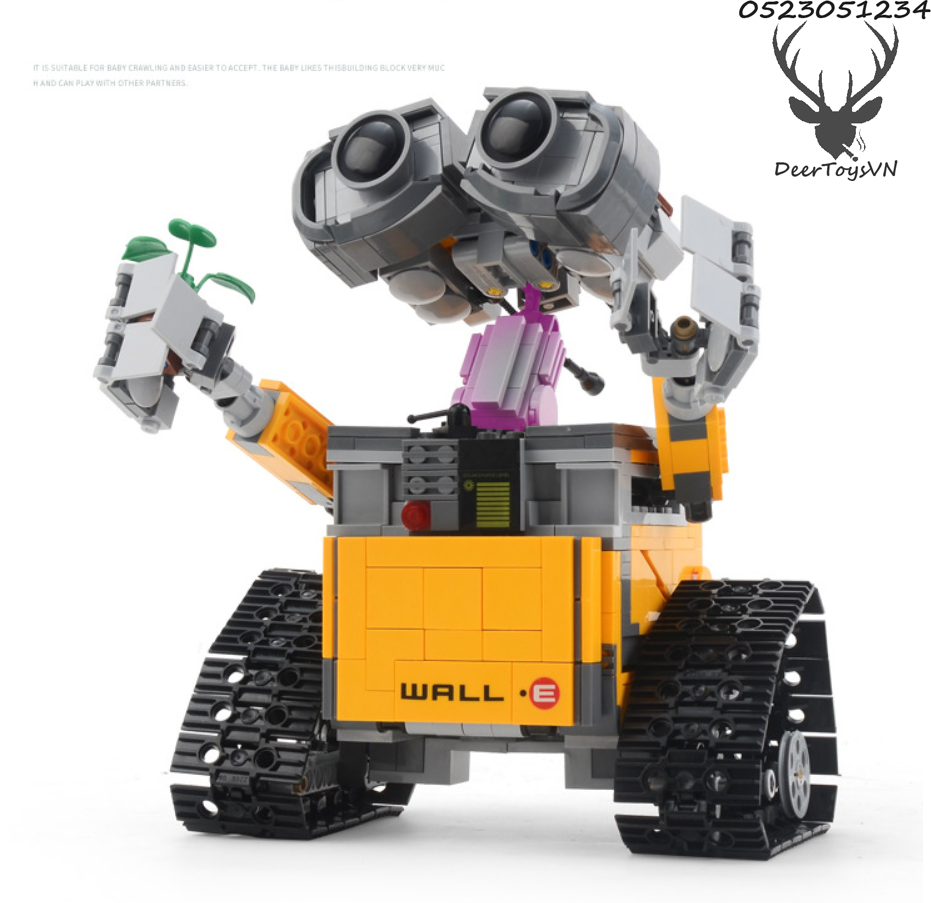 Bộ đồ chơi lắp ghép xếp hình robot wall e, lắp ráp robot biến hình - người máy wall e