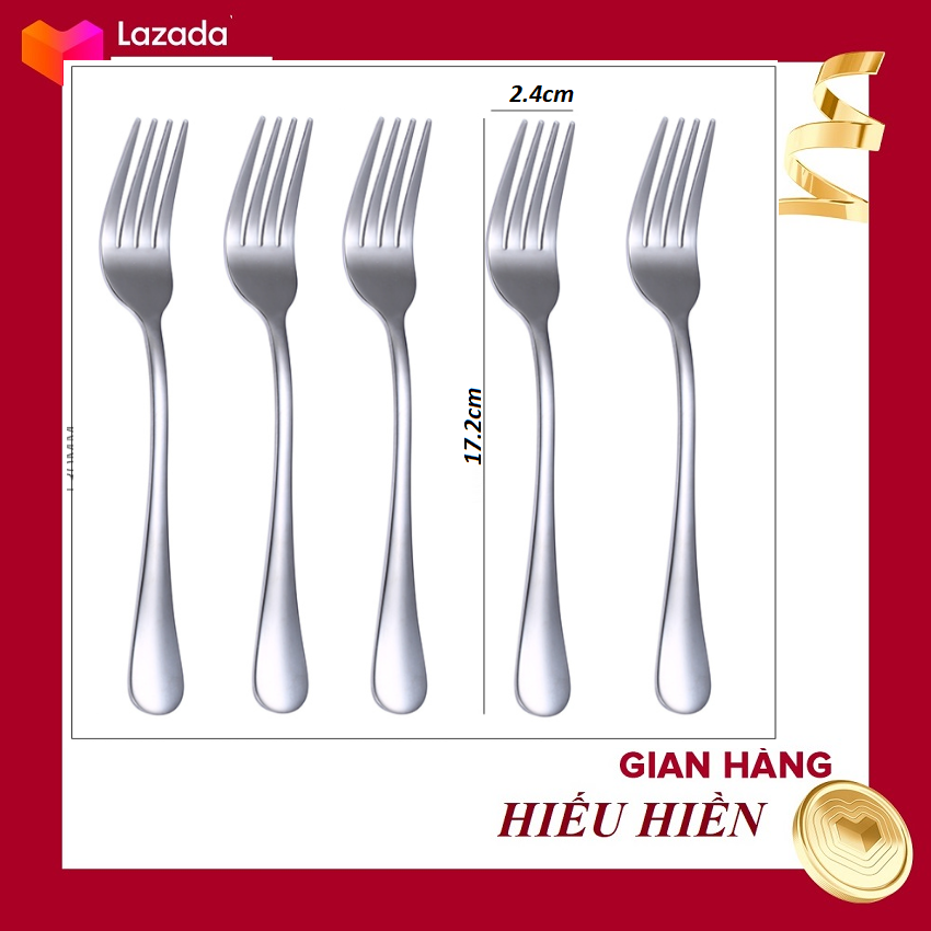 [HCM] INOX 304 -5 Nĩa Ăn Bit Tết Loại 17.2cm - Cơm Sườn - Trái  Cây  -  RE BEN ĐEP.
