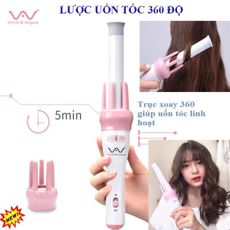 ( SALE LỚN ) Máy uốn tóc xoắn ốc tự động Máy Uốn Tóc Xoăn Xoay Tự Động 360 VIVID & VOGUE Máy uốn tóc - Máy xoăn giả - Máy làm xoăn sóng cao cấp GIỮ NẾP LÂU không gây hại cho tóc- BẢO HÀNH UY TÍN 1 ĐỔI 1