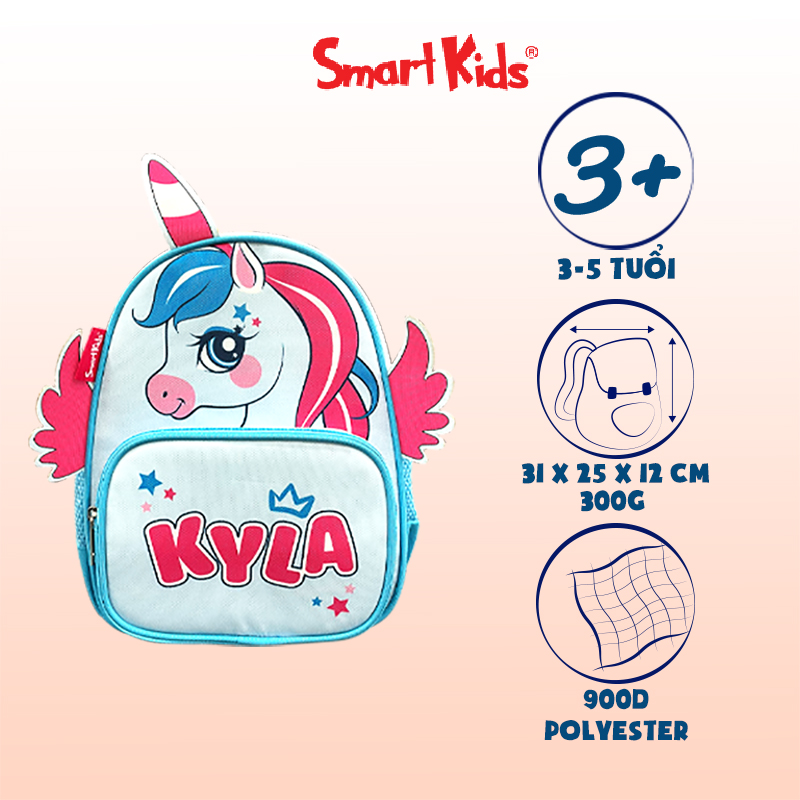 Balo mẫu giáo Smartkids Safari-Kyla B-004 Xanh nhạt