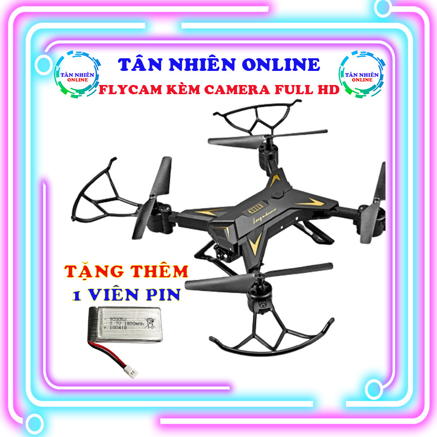 [Hỏa tốc] Flycam mini giá rẻ KY601S, flycam có camera Full HD 1080p, pin siêu trâu bay 20p, khoảng cách 100m tặng kèm thêm 1 viên pin bay thêm 20p [Tổng 2 viên], Tân Nhiên Online