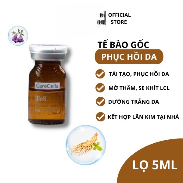 Tế bào gốc tái tạo da CARECELLA trắng da, chăm sóc da sau lăn kim, mờ thâm, se khít lỗ chân lông (5ml)