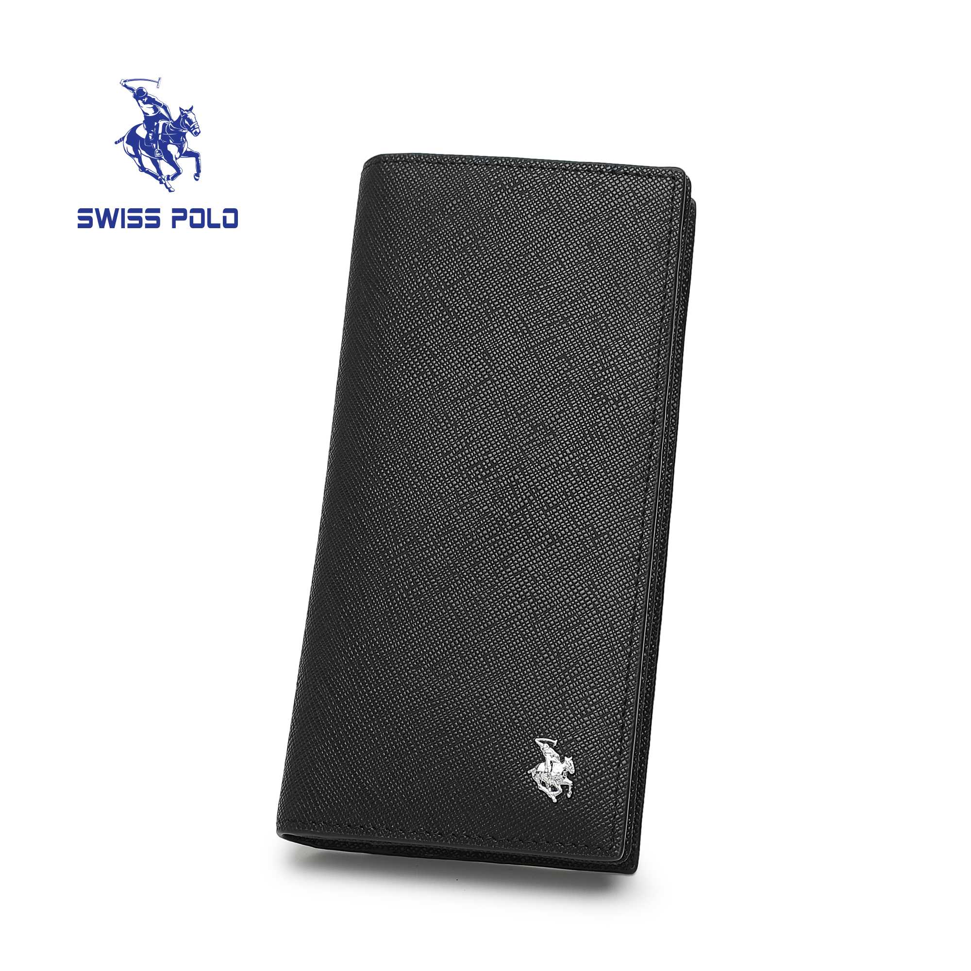 SWISS POLO Genuine Leather RFID Long Wallet SW 179-1 BLACK
