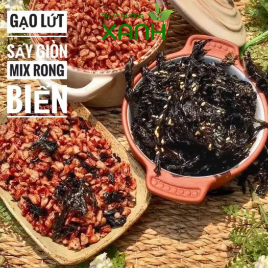 250Gr Gạo Lứt Sấy Rong Biển, Cốm Gạo Lứt / Gạo Lứt Rang - Thực Dưỡng Xanh