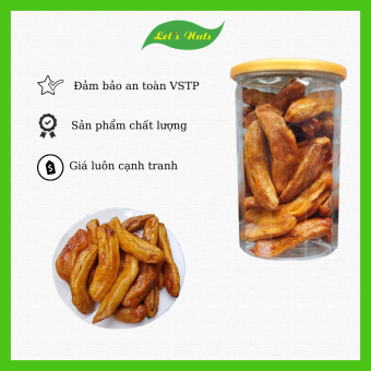 Chuối sấy dẻo Đà Lạt nguyên trái hộp 500g vị ngọt đậm đà tự nhiên - Đồ ăn vặt SUSUTOSHOP
