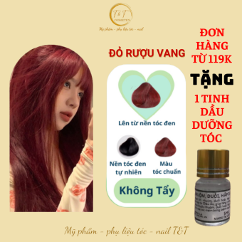 Thuốc Nhuộm Tóc màu Đỏ Rượu Vang, Đỏ Cherry, Đỏ Cam, Đỏ Lạnh - Cần tẩy