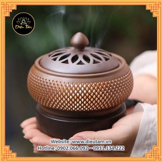 Lư điện xông bột gỗ, trầm, trầm miếng , dăm, lư hương lò xông bằng điện có hẹn giờ, có đèn đủ phụ kiện