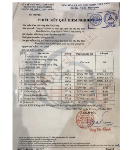 Cao chè lá vằng MAI THỊ THỦY 1kg (hàng cao cấp)