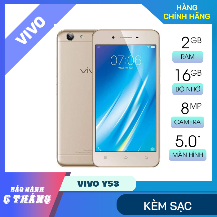 Điện thoại cũ giá rẻ Vivo Y53 kiểu dáng nhỏ gọn RAM 2GB bộ nhớ 16GB Android 6