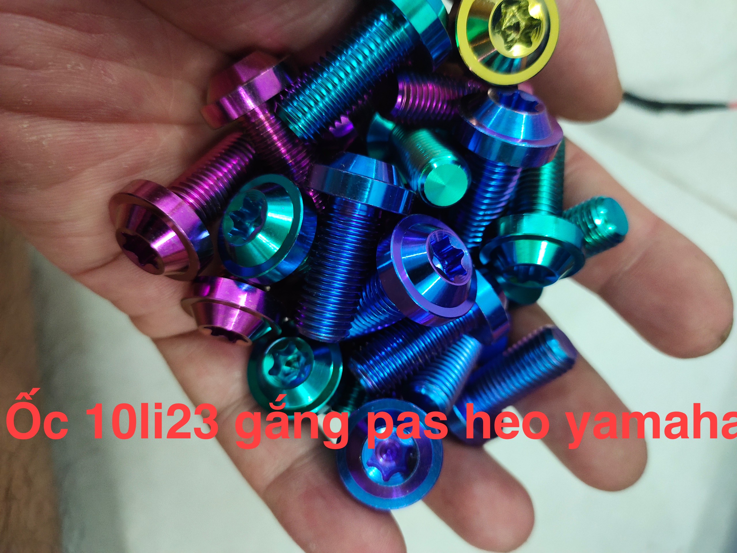 Ốc 10li 23 titan gr5 gắn pas heo yamaha