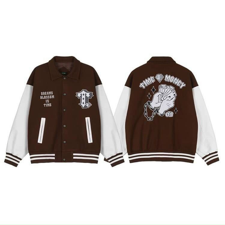 Áo Khoác Bomber Nam Nữ Form Rộng Phối Chữ T Kèm Họa Tiết Siêu Ngầu Giá Rẻ TP882