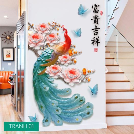 ❃☁▧  [12 Mẫu] Tranh Hoa 3D Dán Tường Decor Nhà Cửa Đẹp Như Tranh Vẽ