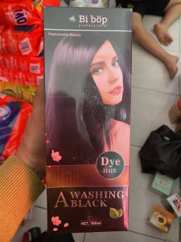 Dầu gội phủ bạc màu đen Bi Bop Hair Dye A Washing Black 500ml