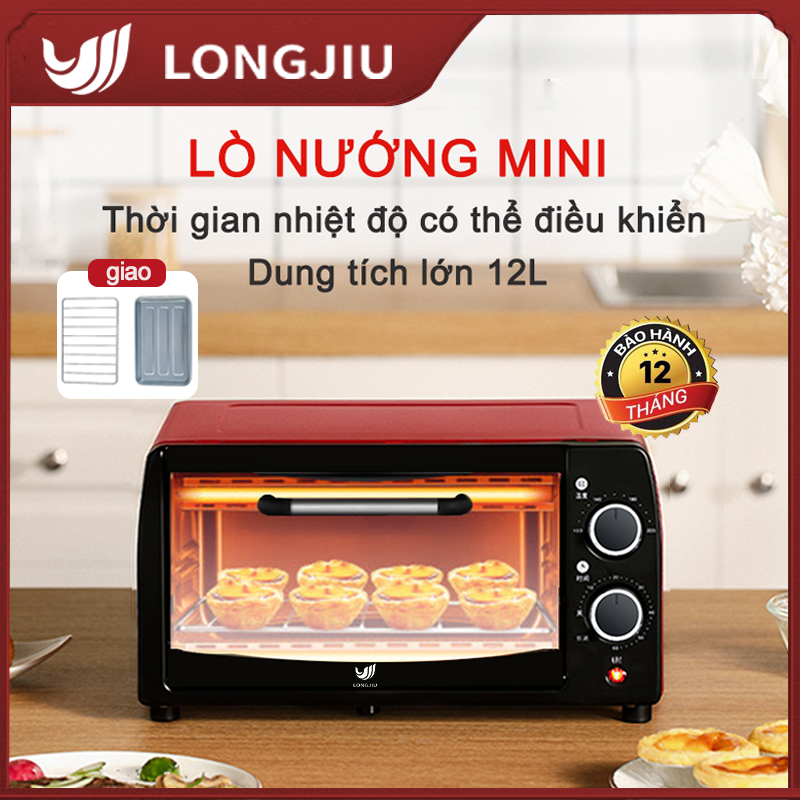 LONGJIU✔Lò nướng điện đa năng Mini Đa Năng 12L 800w - Bảo hành 12 tháng -lò nướng bánh