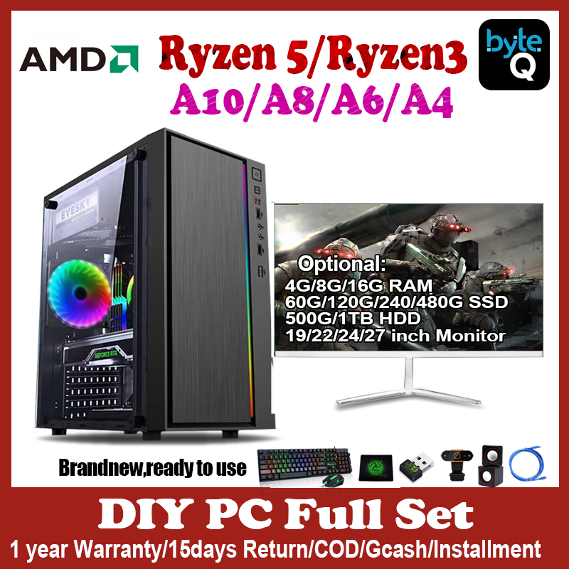 Gaming PC Set with AMD Processor and SSD/HDD Storage