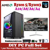 Gaming PC Set with AMD Processor and SSD/HDD Storage